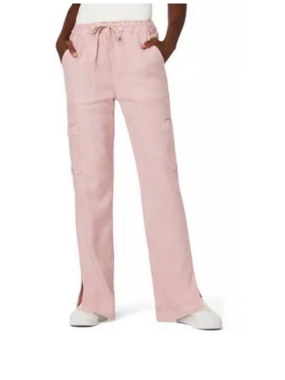 Hudson Zephyr Collection Linen Blend Pink Cargo Drawstring Pants size 34